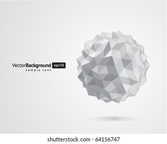 Abstract 3d origami paper sphere vector background