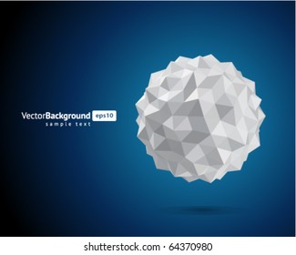 Abstract 3d origami paper sphere vector background