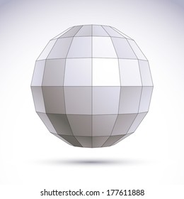 Abstract 3D origami polygonal object, vector geometric design element, clear eps 8.