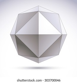 Abstract 3D origami polygonal object, vector geometric design element, clear eps 8.