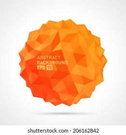 Abstract 3d origami polygonal shape vector design element 