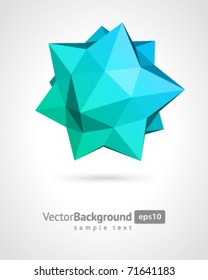 Abstract 3d origami polygonal sphere vector design element
