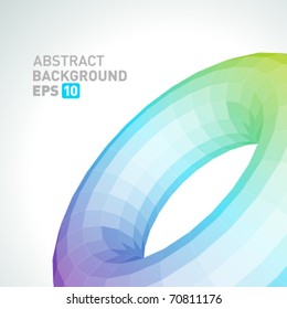 Abstract 3d origami polygonal torus vector background