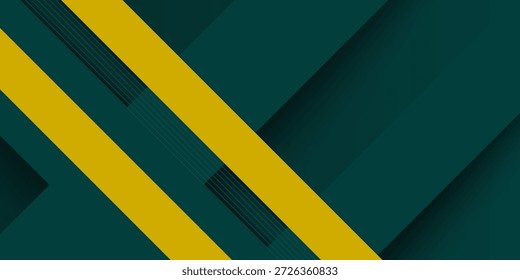 Abstractas diseño de fondo de superposición 3D con fondo de papercut de combinación verde oscuro y amarillo. Vector Eps10