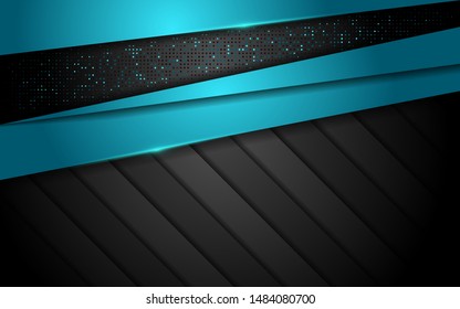Abstract 3D overlap layer background with blue lines shape. modern elegant background