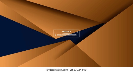 Abstract 3D overlapping background in gold color. Simple square themed background. Modern paper cut design. Vector Eps10