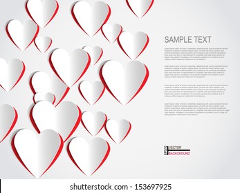 Abstract 3D overlapping hearts background