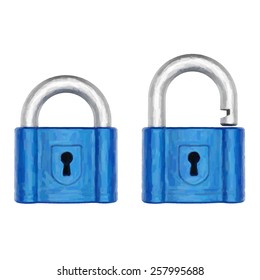 Abstract 3d padlock isolated on white background. Trace 3d render with oil painted effect.