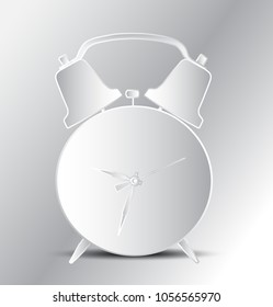 Abstract 3D Paper alarm clock style isolated,Vector illustration,Wake up morning concept.Vector illustration.