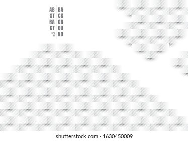 Abstract 3D paper art style white and gray rectangle, pattern diagonal lines texture with space for your text. You can use for template design, presentation, cover brochure, banner web, poster, flyer