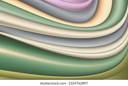 abstract 3d paper art texture blend fluid liquid wallpaper. Curve dynamic watercolor light pastel color. Swirl bright vivid gradient mesh