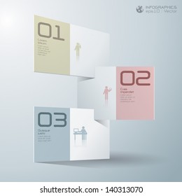 Abstract 3D Paper background Infographics.