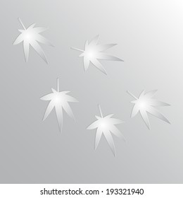 Abstract 3D paper background with leaves of Japanese maple