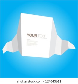Abstract 3D paper banner vector for your text