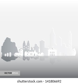 Abstract 3D Paper Buildings