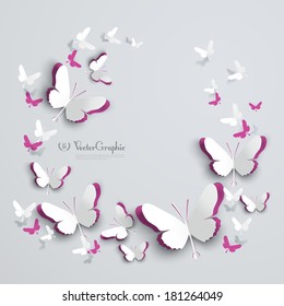 Abstract 3D Paper Butterflies Cut-out