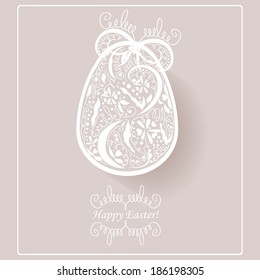 Abstract 3D Paper card. Happy Easter egg.