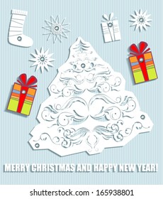 Abstract 3d paper christmas card