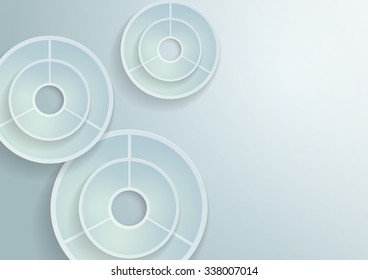 Abstract 3D Paper Circles Background, Vector Illustration