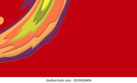 Resumen arte de corte de papel 3D. Fondo colorido con artesanía de papel de capas onduladas. Los vectores artísticos cortan formas con sombra realista. Textura de tallado brillante. Imitación de alivio topográfico.