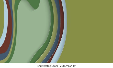 Abstract 3D paper cut art. Colorful background  with wavy layered paper craft. Artistic vector cut out shapes with realistic shadow. Bright carving texture. Topography relief imitation.