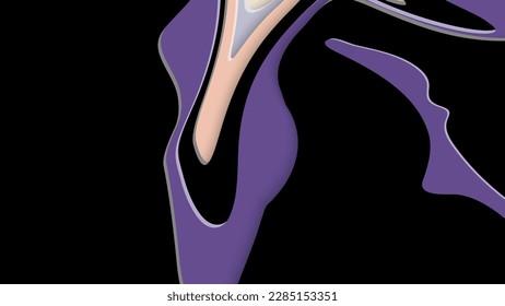 Resumen arte de corte de papel 3D. Fondo colorido con artesanía de papel de capas onduladas. Los vectores artísticos cortan formas con sombra realista. Textura de tallado brillante. Imitación de alivio topográfico.