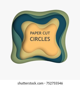 Abstract 3d paper cut background vector illustration for album music or other cover. Colored design element of lines with same random and noise.