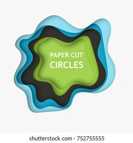 Abstract 3d paper cut background vector illustration for album music or other cover. Colored design element of lines with same random and noise.