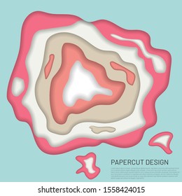 Abstract 3d paper cut banner. Vector illustration