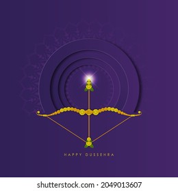 abstract 3D PAPER CUT  illustration of dussehra. vector