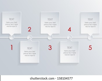 Abstract 3d paper design timeline template. Vector eps10.