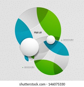 Abstract 3d paper empty circles template  vector illustration