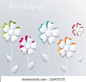 Abstract 3d paper flowers background. Vector eps10.