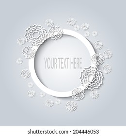 Abstract 3D Paper Flowers, vector