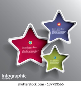 Abstract 3D Paper Graphics for use as illustration or background, Star shape