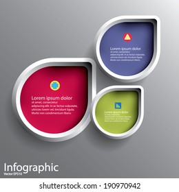 Abstract 3D Paper Graphics for use as illustration or background, Waterdrop or Rain drop Shape