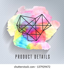 Abstract 3D Paper Graphics with watercolor effect