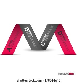 Abstract 3D paper Infographic