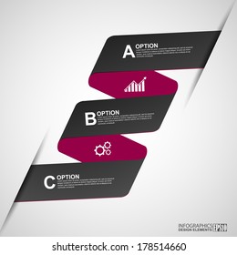 Abstract 3D paper Infographic