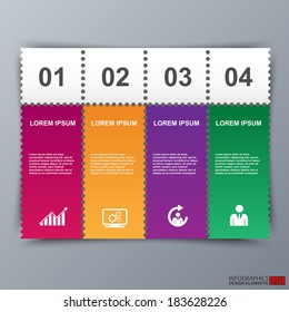 Abstract 3D paper Infographic 