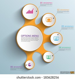 Abstract 3D paper Infographic