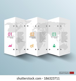 Abstract 3D paper Infographic