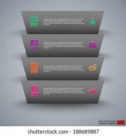 Abstract 3D paper Infographic