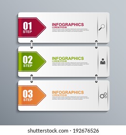 Abstract 3D paper Infographic