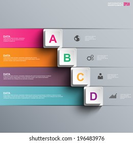Abstract 3D paper Infographic