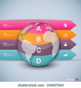 Abstract 3D paper Infographic
