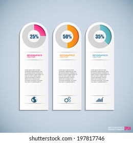 Abstract 3D paper Infographic