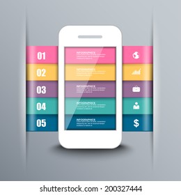 Abstract 3D paper Infographic