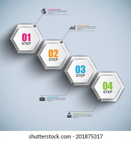Abstract 3D paper Infographic
