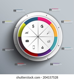 Abstract 3D paper Infographic
